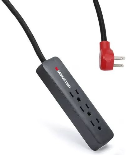 Supresores de Picos | MONSTER 2MNAC0249B0L2 — Supresor de Picos , 3 Contactos, 300 Jules, Negro