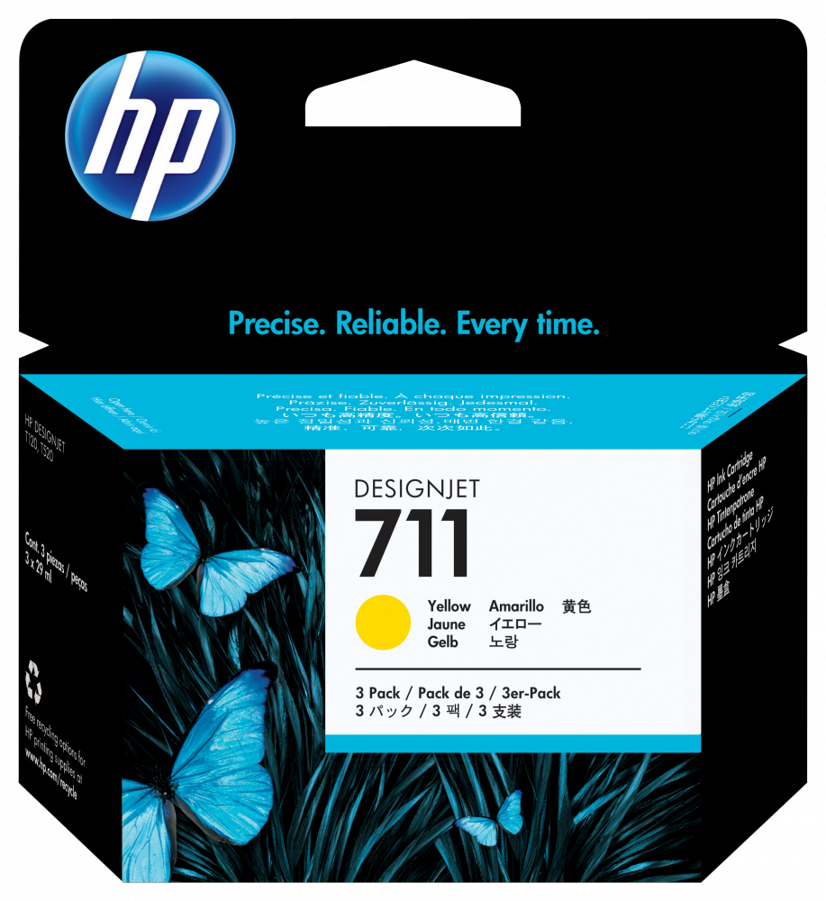 Cartuchos | HP CZ136A — Cartucho 711 Paquete Triple Amarillo Original 29ml