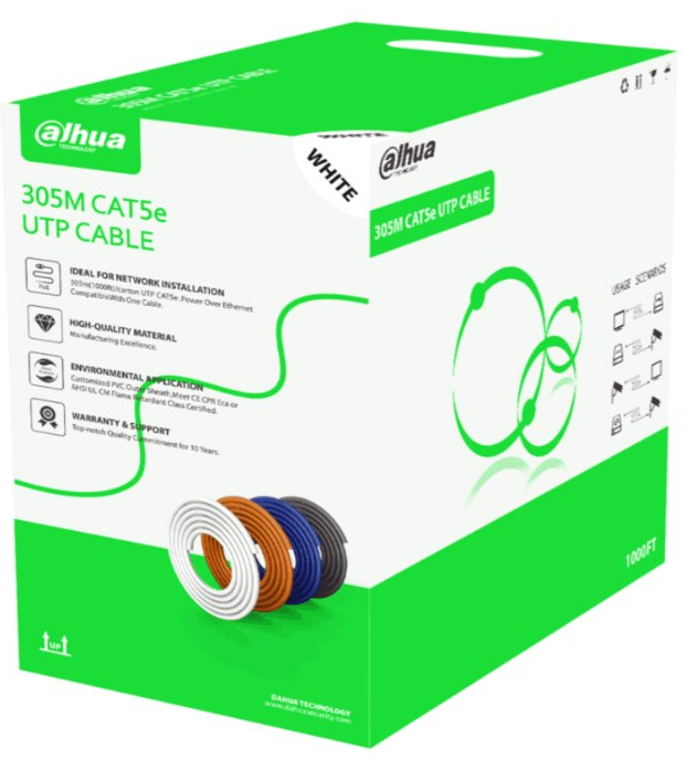 Bobinas de Cable Ethernet | DAHUA DH-PFM920-5EU — Bobina de Cable Ethernet Cat5e, UTP, 305 Metros