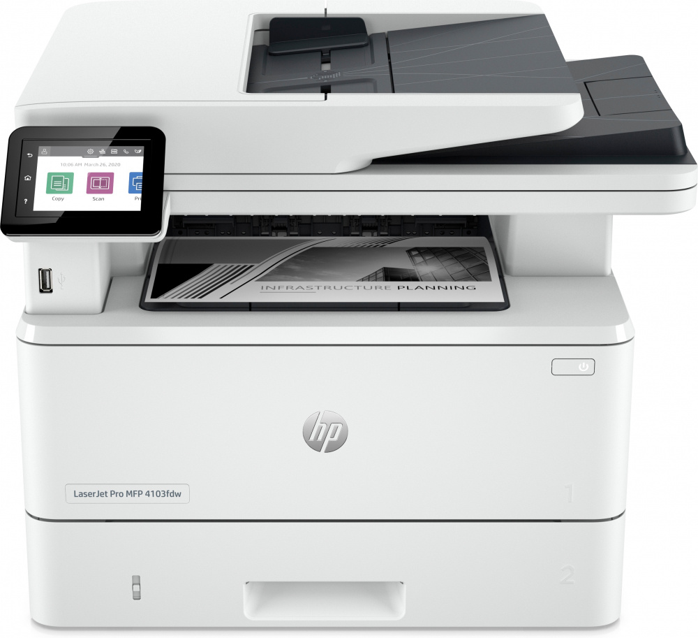 Multifuncionales | HP 2Z629A — Multifuncional LaserJet Pro MFP 4103fdw, Blanco y Negro, Láser, Print/Scan/Copy/Fax