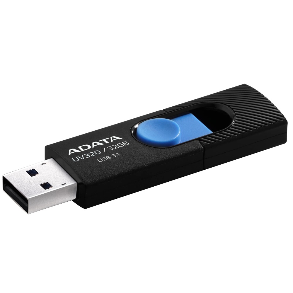 Memorias USB | ADATA AUV320-32G-RBKBL — Memoria USB UV320, 32GB, USB-A 3.0, Lectura 90MB/s, Escritura 40MB/s, Negro/Azul