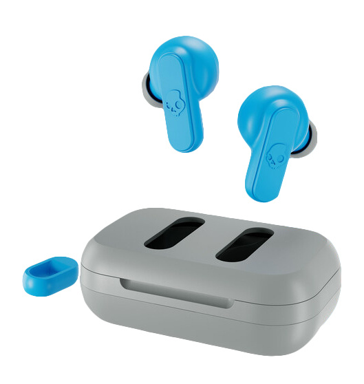 Audífonos Intrauriculares | SKULLCANDY S2DMW-P751 — Audífonos Intrauriculares con Micrófono Dime, Inalámbrico, Bluetooth, Micro USB, Gris/Azul