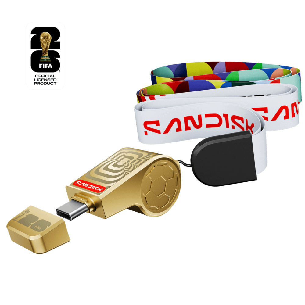 Memorias USB | SANDISK SDCZIA-128G-G46GLD — Memoria USB Copa Mundial, 128GB, USB-C 3.0, Lectura 300MB/s, Dorado