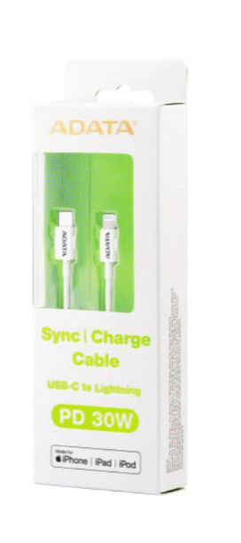 Adaptadores / Cables para Apple | ADATA AMFICPL-1M-CWH — Cable Lightning Macho - USB-C Macho, 1 Metro