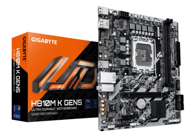Tarjetas Madre | GIGABYTE H810M K GEN5 — Tarjeta Madre , Micro-ATX, LGA 1851, Intel H810, 128GB DDR5, HDMI/DP para Intel