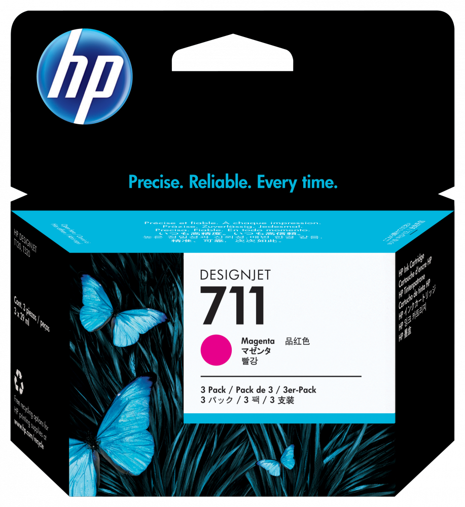 Cartuchos | HP CZ135A — Cartucho 711 Paquete Triple Magenta Original 29ml