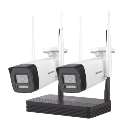 Kits de Vigilancia | HIKVISION NKS424W0H — Kit de Vigilancia de 2 Cámaras IP Bullet WiFi con Grabadora de 4 Canales