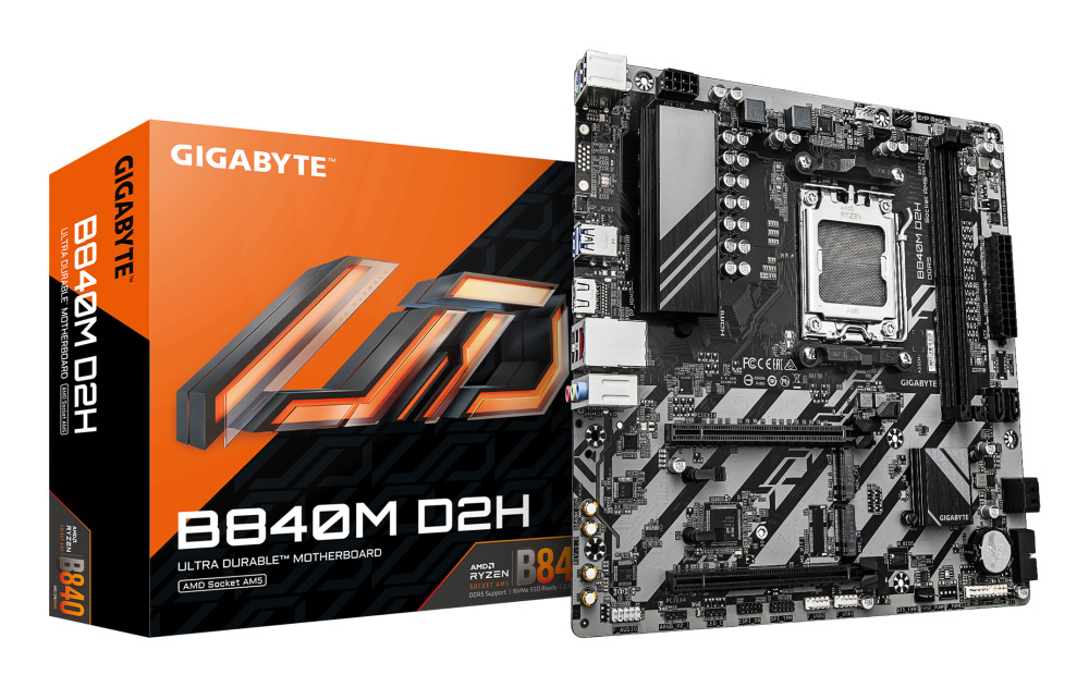 Tarjetas Madre | GIGABYTE B840M D2H — Tarjeta Madre , Micro-ATX, Socket AM5, AMD B840, 128GB DDR5, HDMI para AMD
