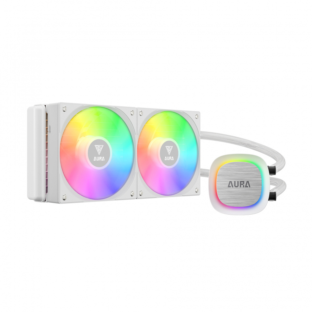 Enfriamiento Líquido | GAMDIAS GD-AURA GL240 V2 WH — AURA GL240 V2 Enfriamiento Líquido para CPU, 2x 120mm, hasta 1800RPM, Blanco