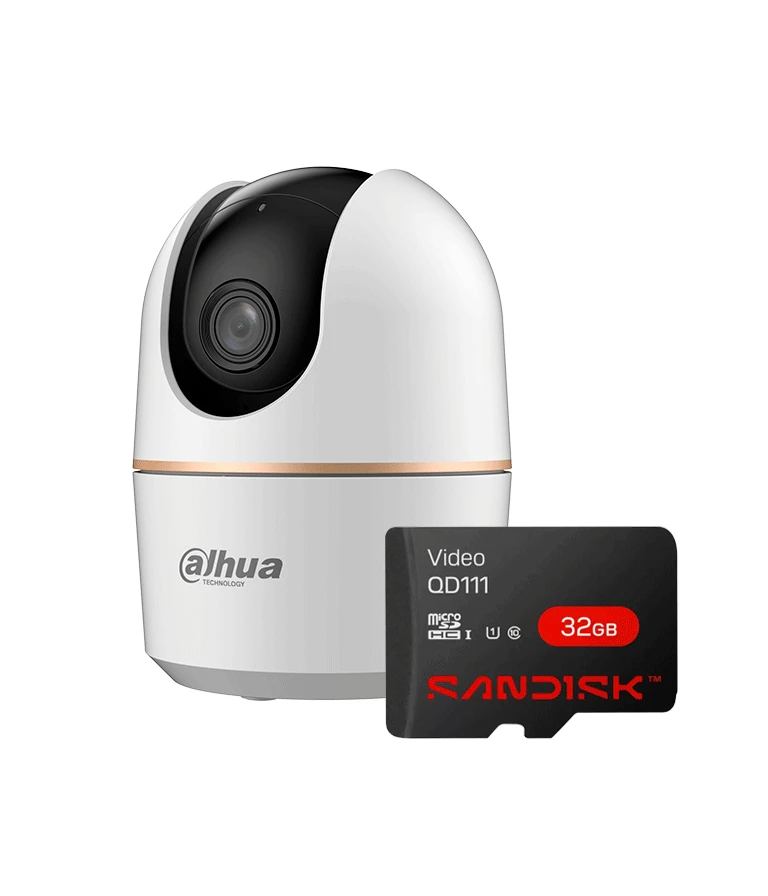 Cámaras de Seguridad IP | DAHUA DH-H3A/DHI-TF-C100/64GB — Cámara de Seguridad IP Smart WiFi Domo IR para Interiores DH-H3A/DHI-TF-C100, Alámbrico/Inalámbrico, 2304 x 1296 Pixeles, Día/Noche