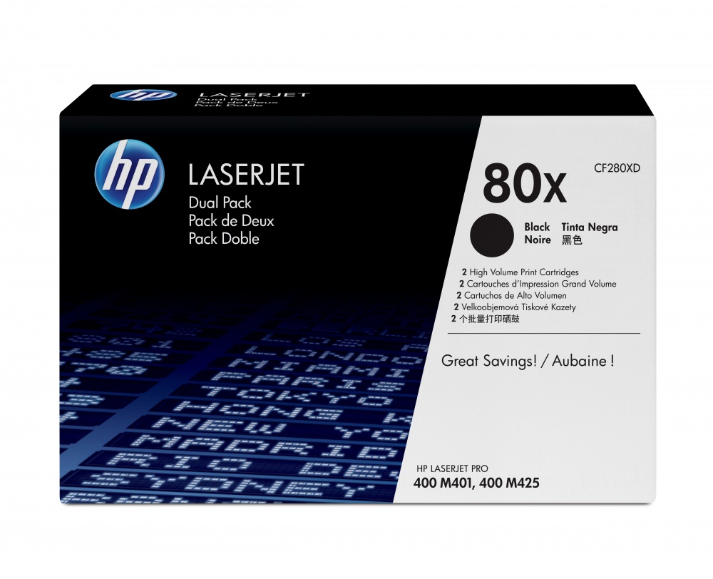 Tóner | HP CF280XD — Tóner 80X Alto Rendimiento Negro, 13.800 Páginas - 2 Piezas