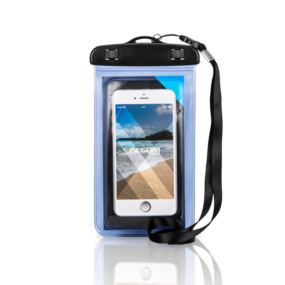 Fundas para Celulares | ARGOMTECH ARG-AC-0451BL — Funda Impermeable Smartphone, Transparente/Negro