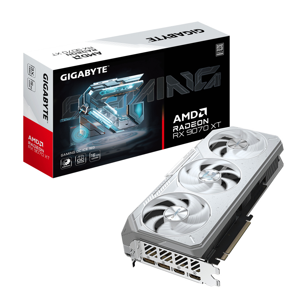 Tarjetas de Video | GIGABYTE GV-R907XGAMINGOCICE-16GD — Tarjeta de Video AMD Radeon RX 9070 XT GAMING OC ICE 16GD, 16GB 256-bit GDDR6, PCI Express 5.0, Mín. 750W