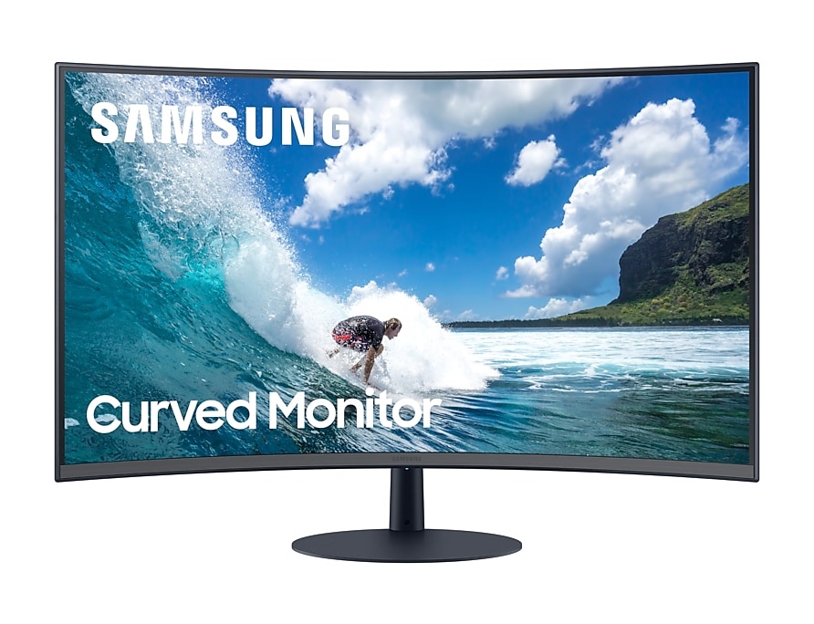Monitores | SAMSUNG LC27T550FDLXZX — Monitor Curvo LED 27", Full HD, 75Hz, HDMI, con Bocinas, Azul/Gris