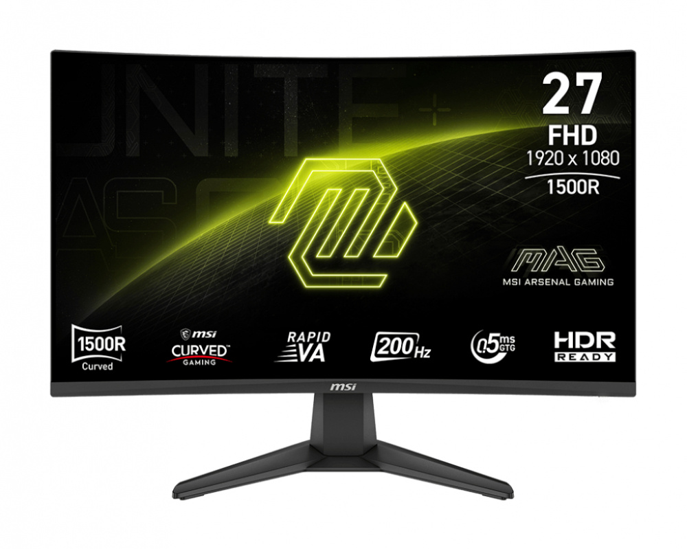 Monitores | MSI MAG 276CF E20 — Monitor Gamer Curvo LCD Fast VA 27", 1920x1080 Full HD, 200Hz, HDMI/DisplayPort, Negro