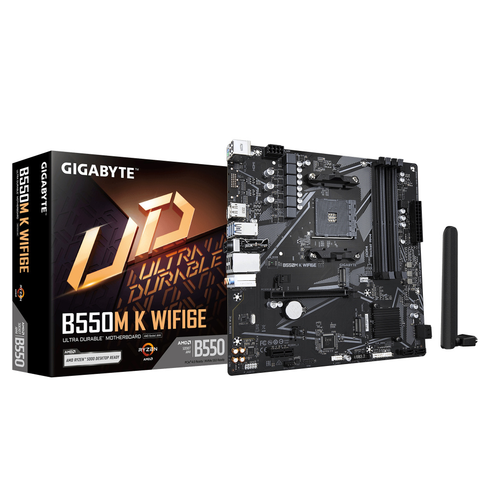 Tarjetas Madre | GIGABYTE B550M K WF6E — Tarjeta Madre B550M K WIFI6E, Micro-ATX, Socket AM4, AMD B550, 128GB DDR4, HDMI/DP para AMD