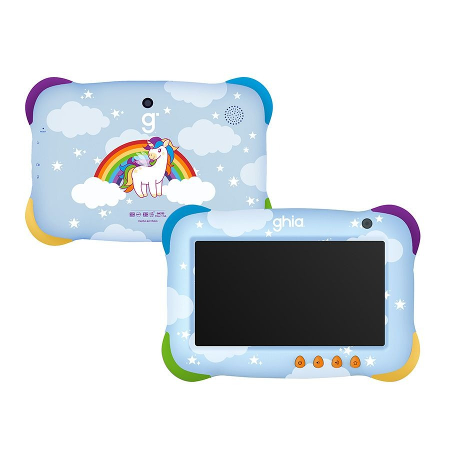 Tablets | GHIA GK333U25 — Tablet para Niños UNICORNIO 7" 1024x600, 64GB, 4GB RAM, Android 15, Multicolor