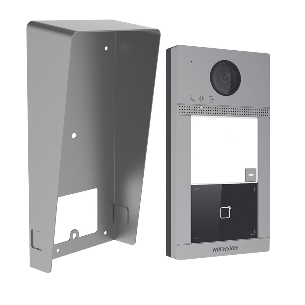 Videoporteros | HIKVISION DS-KV8113-WME1(C)/IK — Kit Videoportero IP , Altavoz, Alámbrico, Negro/Gris — incluye Carcasa Protectora