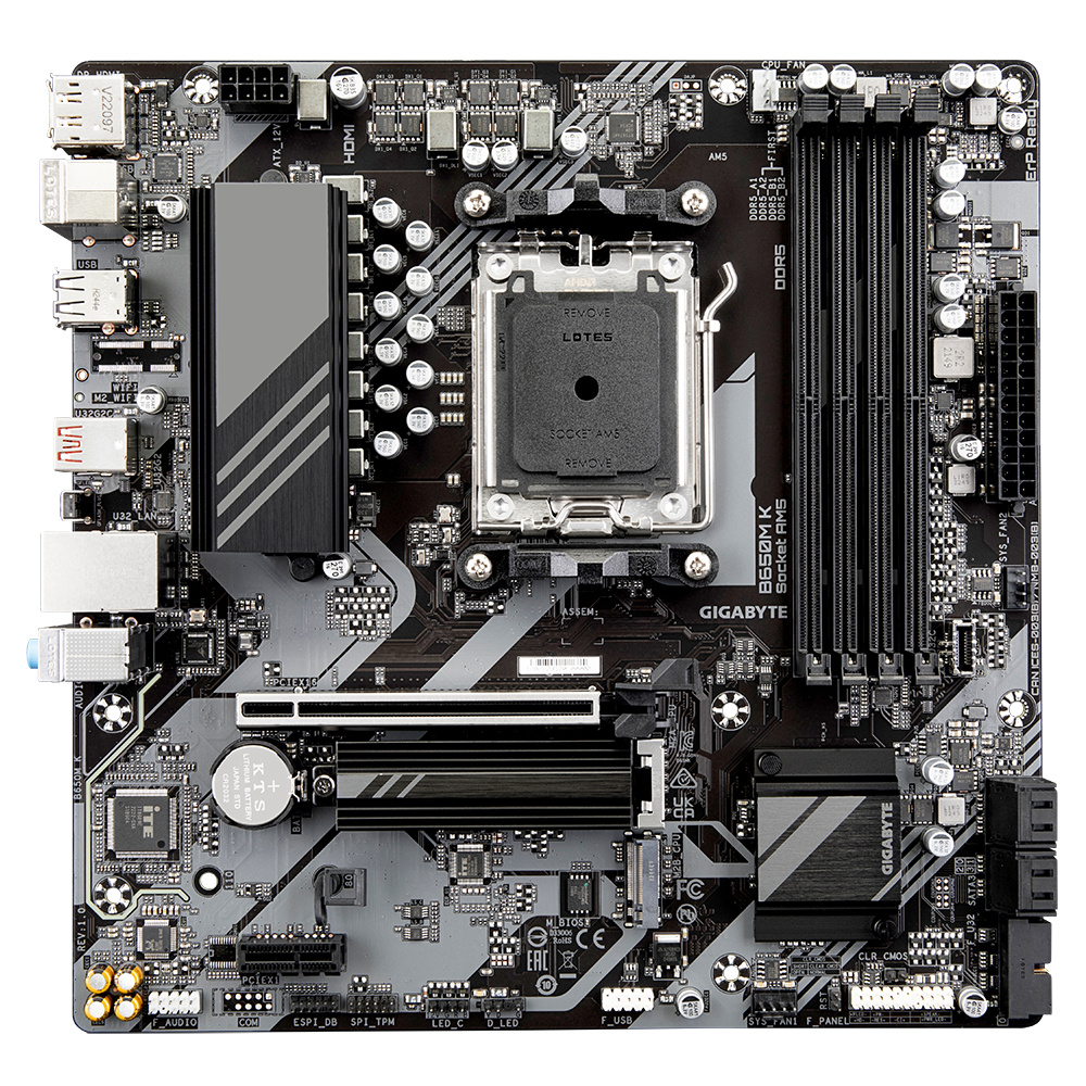 Tarjetas Madre | GIGABYTE B650M K — Tarjeta Madre , Micro-ATX, Socket AM5, AMD B650, 128GB DDR5, HDMI/DP para AMD
