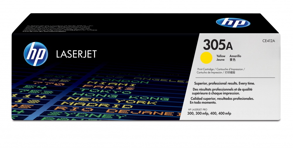 Tóner | HP CE412A — Tóner 305A Amarillo, 2.600 Páginas