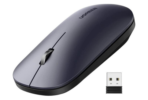 Mouse | UGREEN 90372 — Mouse Óptico , Inalámbrico, RF inalámbrico, 4000 DPI, Negro