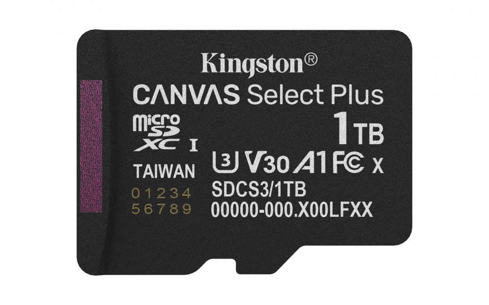 Memorias Flash | KINGSTON SDCS3/1TB — Memoria Flash Canvas Select Plus, 1TB MicroSD UHS-I Clase 10, con Adaptador