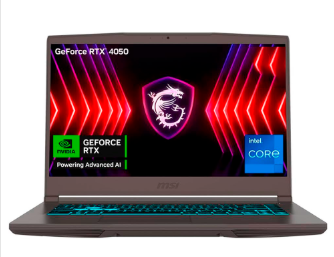 Laptops | MSI TH15I-4050Ci5321.5TC-ROW — Laptop Gamer Thin 15, 15.6" 1920x1080 Full HD, Intel Core i5-13420H, NVIDIA GeForce RTX 4050, 32GB, 1TB SSD, Windows 11 Home, Inglés