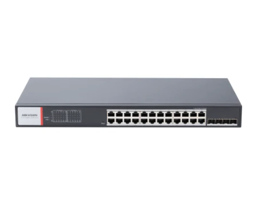 Switches | HIKVISION DS3T1528HPSI24P4F — Switch , 24 Puertos Gigabit Ethernet 10/100/1000 24 x PoE+ 370W, 4 Puertos SFP, 56 Gbit/s, 8000 Entradas, Administrado