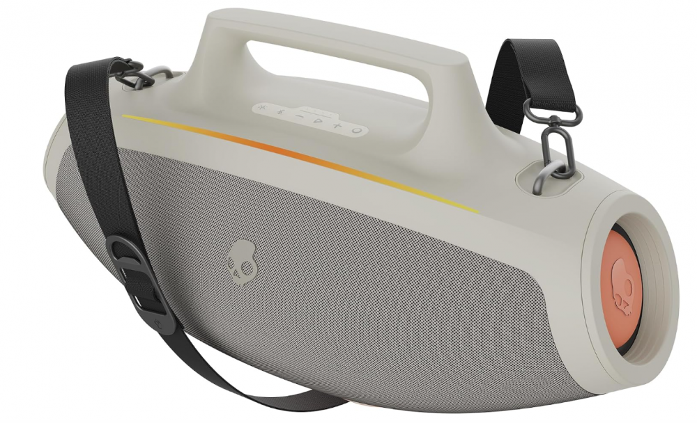 Bocinas Portátiles | SKULLCANDY 812350262584 — Bocina Portátil Barrel Boombox, Bluetooth, Inalámbrico, USB-A/USB-C, 60W, Crema - Resistente a Polvo/Agua