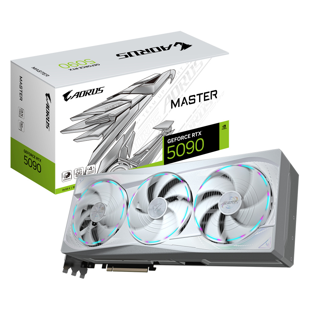 Tarjetas de Video | AORUS GV-N5090AORUSM ICE-32GD — Tarjeta de Video NVIDIA GeForce RTX 5090 MASTER ICE, 32GB 512-bit GDDR7, PCI Express x16 5.0, Mín. 1000W