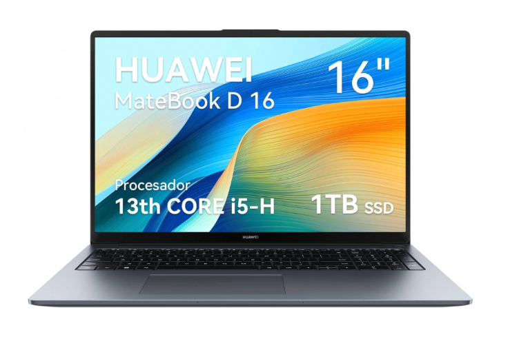 Laptops | HUAWEI 53014MSJ+W11HOME — Laptop Matebook D16, 16" 1920x1080 Full HD, Intel Core i5-13420H, 16GB, 1TB SSD, Windows 11 Home, Español