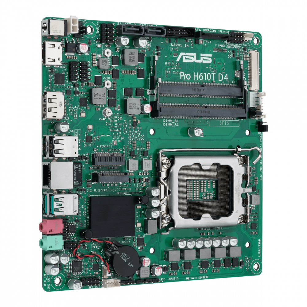 Tarjetas Madre | ASUS H610T D4-CSM — Tarjeta Madre Pro , Mini-ITX, LGA 1700, Intel H610, 64GB DDR4, HDMI/DP para Intel