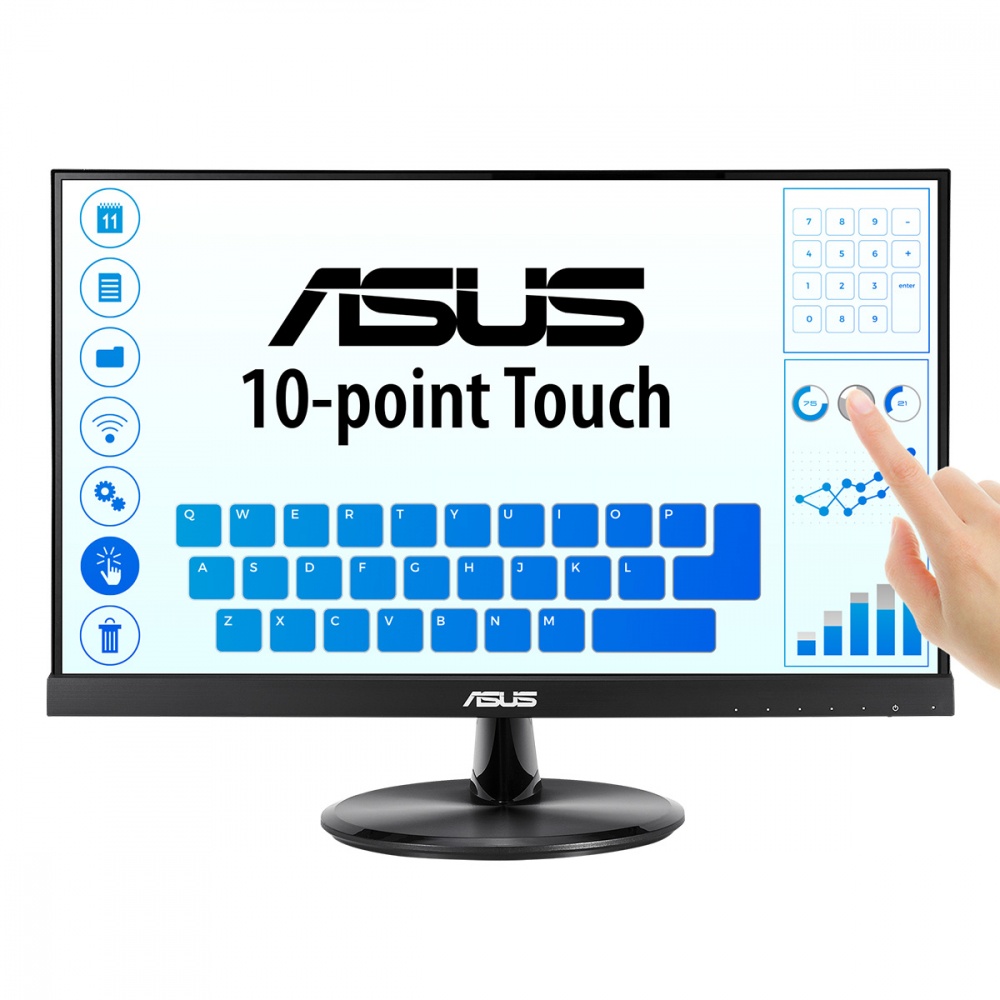 Monitores | ASUS 90LM0490-B011B0 — Monitor VT229H LED Touch 21.5", 1920x1080 Full HD, 75Hz, HDMI, Bocinas Integradas, Negro