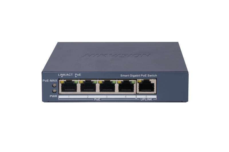 Switches | HIKVISION DS-3E1505P-EI — Switch , 5 Puertos Gigabit Ethernet 10/100/1000, 10 Gbit/s, 2000 Entradas, Administrado