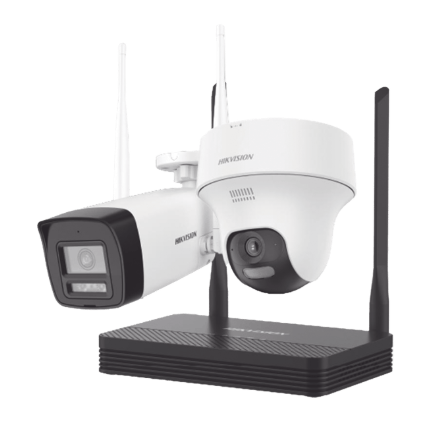 Kits de Vigilancia | HIKVISION NKS424W02H — Kit de Vigilancia de 2 Cámaras IP Bullet/Torreta WiFi con Grabadora de 4 Canales