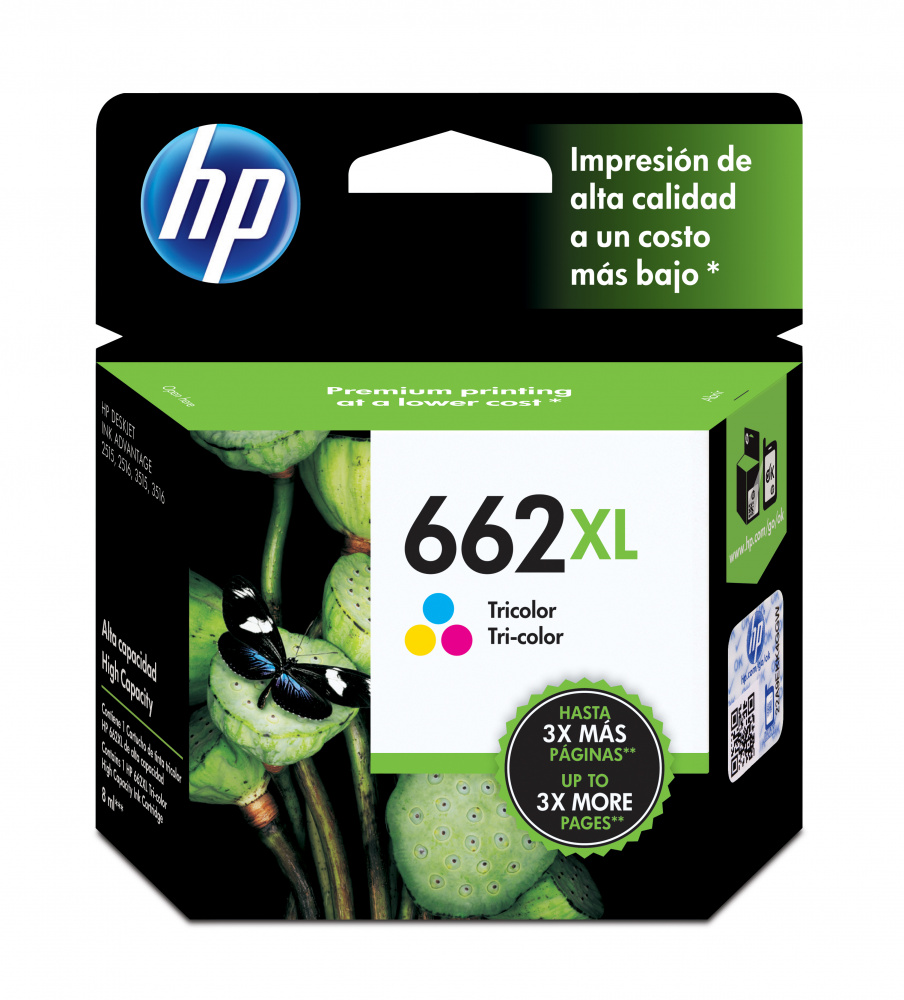 Cartuchos | HP CZ106AL — Cartucho 662XL Tricolor Original, 300 Páginas