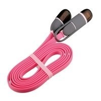 Adaptadores / Cables para Apple | GHIA GAC-098 — Cable de Carga 2 en 1 USB Macho - Micro USB/Lightning Macho, 1 Metro, Rosa, para iPhone/iPad/Smartphone