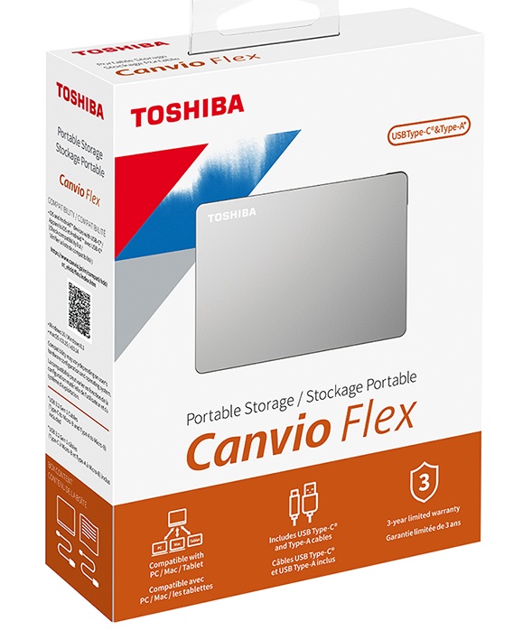 Discos Duros Externos | TOSHIBA HDTX140XSCCA — Disco Duro Externo Canvio Flex 2.5", 4TB, USB, Plata - para Mac/PC