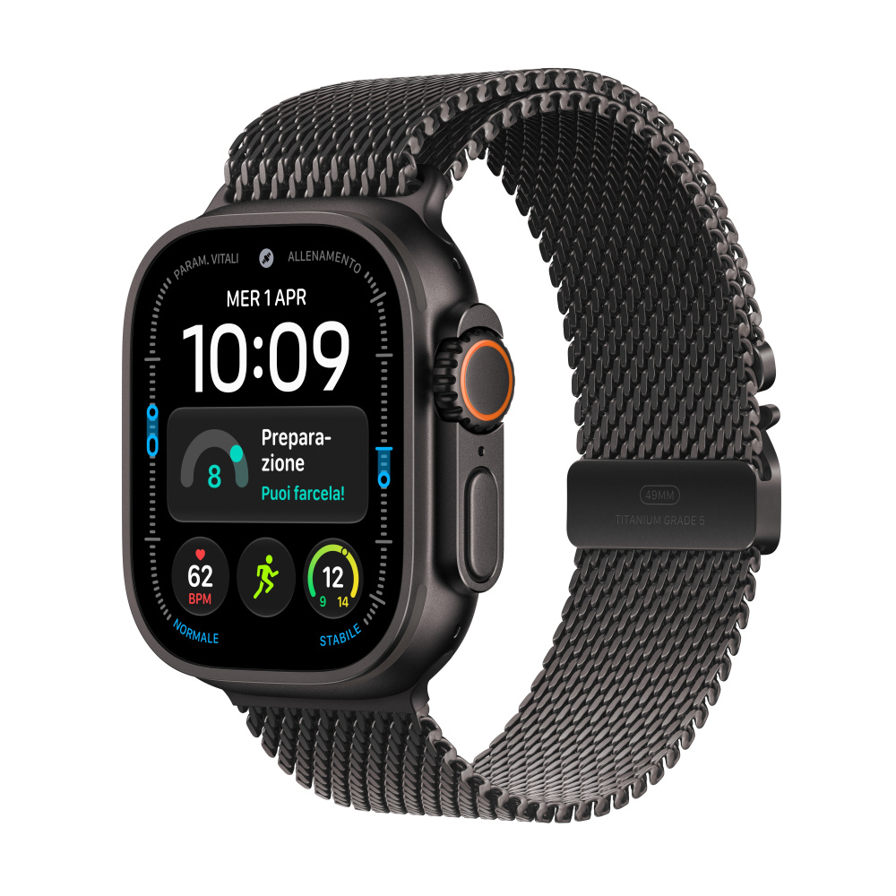 Apple Watch | APPLE MJAX4BE/A — Watch Ultra 4 GPS + Cellular, Caja de 49 mm Titanio Color Negro, Correa Milanés M/L Color Negro