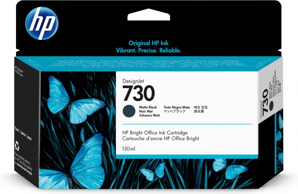 Cartuchos | HP P2V65A — Cartucho 730 Negro Mate, 130ml