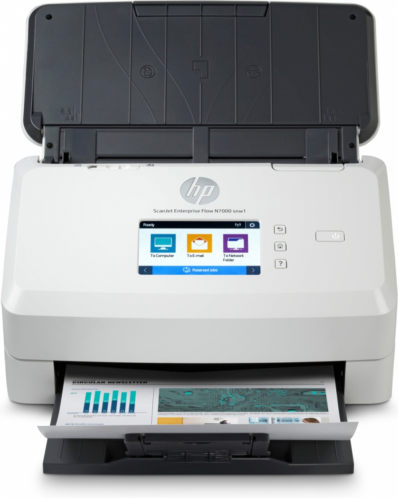 Escáneres | HP 6FW10A — Scanner Scanjet Enterprise Flow N7000 snw1, 600 x 600DPI, Escáner Color, Escaneado Dúplex, USB 3.2, Blanco