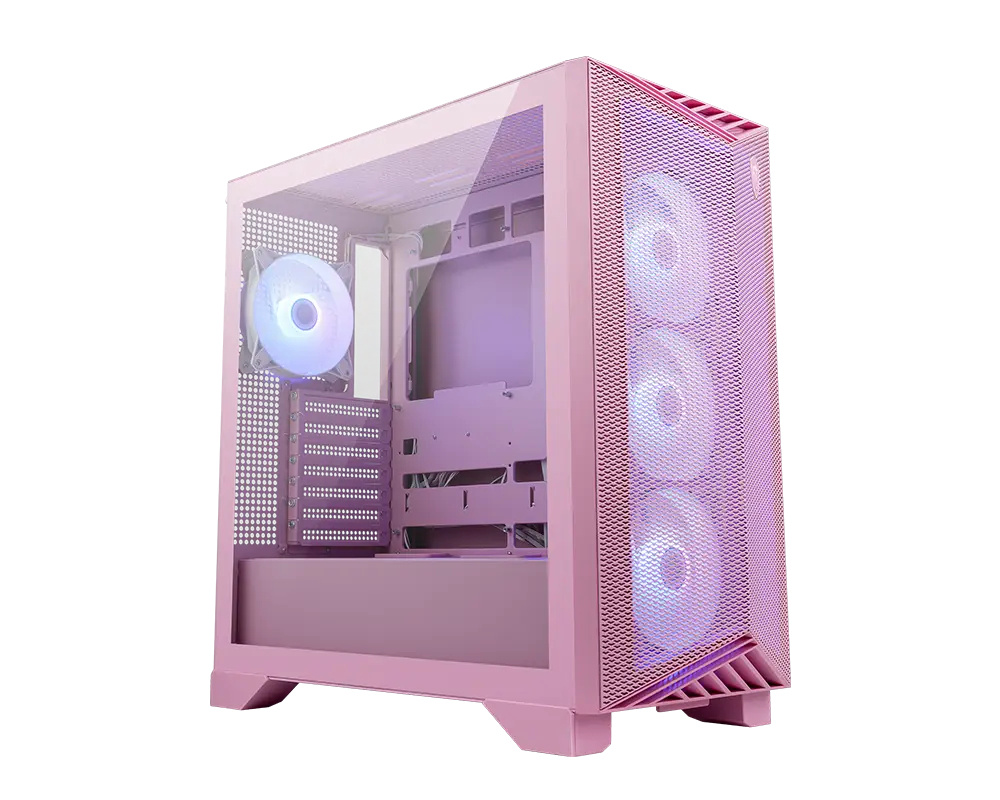 Gabinetes | MSI GUNGNIR 212R PINK — Gabinete MPG GUNGNIR, Midi-Tower, ATX/EATX/Micro-ATX/Mini-ITX, USB 3.0, sin Fuente, 4 Ventiladores Instalados, Rosa