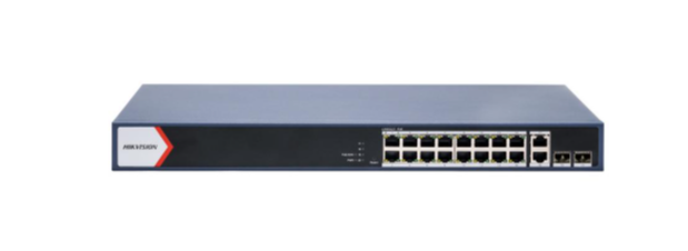 Switches | HIKVISION DS-3E1520P-EI — Switch , 2 Puertos Gigabit Ethernet 10/100/1000 16 x PoE+ 230W, 2 Puertos SFP, 68 Gbit/s, 16000 Entradas, Administrado