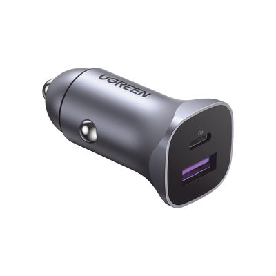 Cargadores de Dispositivos Móviles | UGREEN 40858 — Cargador para Auto , 12V, 1x USB A, 1x USB C, Plata