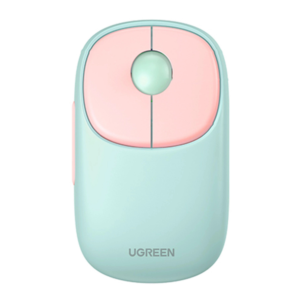 Mouse | UGREEN MU102 — Mouse Fun＋Mouse, Inalámbrico, USB, 4000DPI, Rosa/Verde
