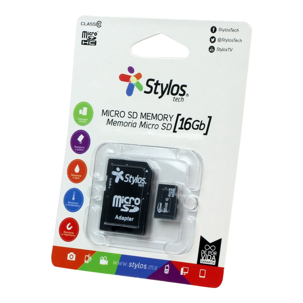 Memorias Flash | STYLOS STMS161B — Memoria Flash , 16GB MicroSDHC Clase 10