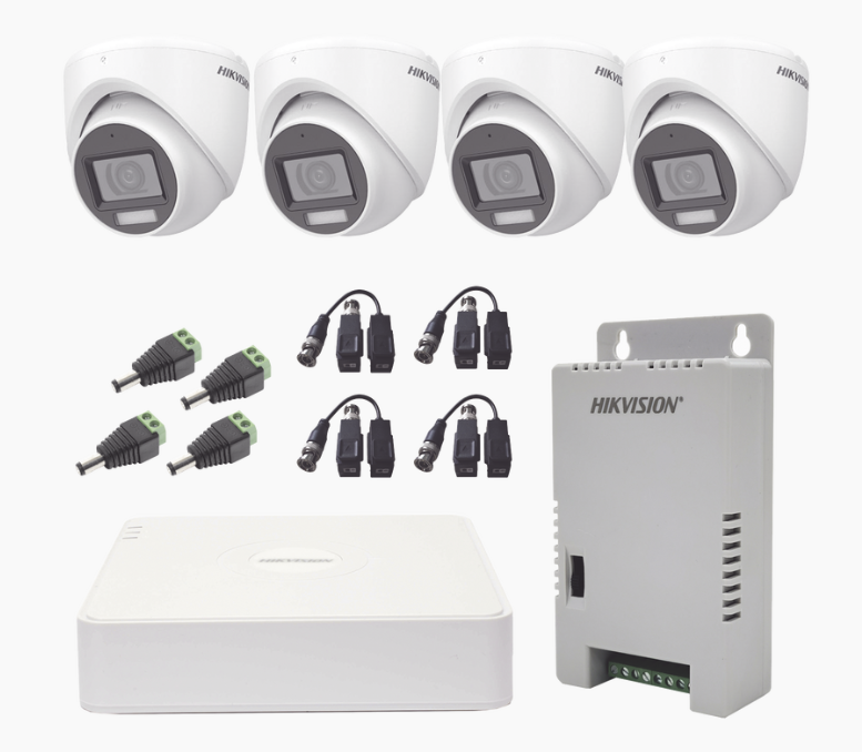 Kits de Vigilancia | HIKVISION KH1080P4ESFH — Kit de Vigilancia DS-7104HGHI-K1(S) de 4 Cámaras CCTV Domo y 4 Canales, con Grabadora