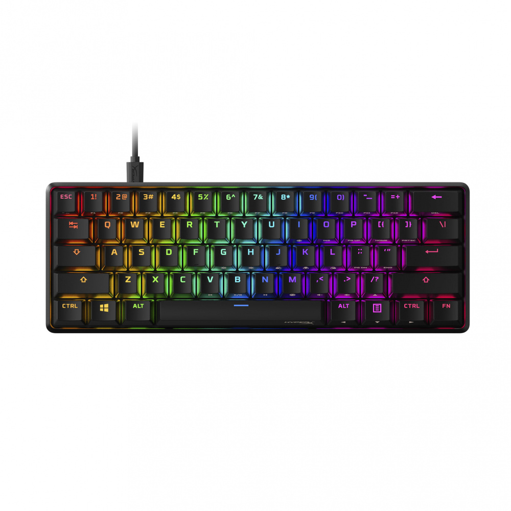 Teclados | HYPERX 4P5N4AA — Teclado Gamer Alloy Origins 60 RGB, Teclado Mecánico, Red Switch, Alámbrico, Negro (Inglés)