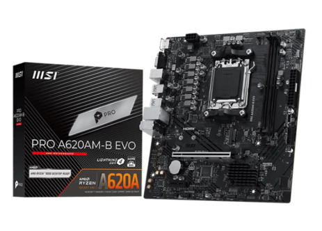 Tarjetas Madre | MSI PRO A620AM-B EVO — Tarjeta Madre , Micro-ATX, Socket AM5, AMD A620, 128GB DDR5, HDMI para AMD
