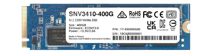 Discos Duros para NAS | SYNOLOGY SNV3410-400G — SSD para Servidor , 400GB, NVMe PCI Express 3.0, M.2